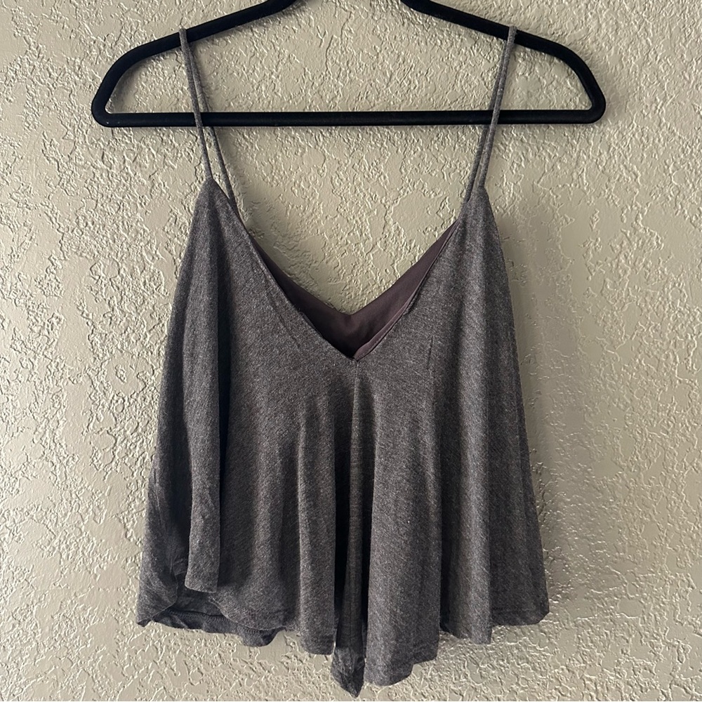 Flowy grey crop top - Picture 3 of 4